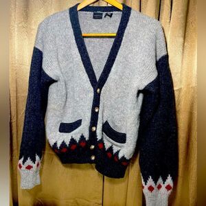 Structure vintage gray 100 % Wool size small